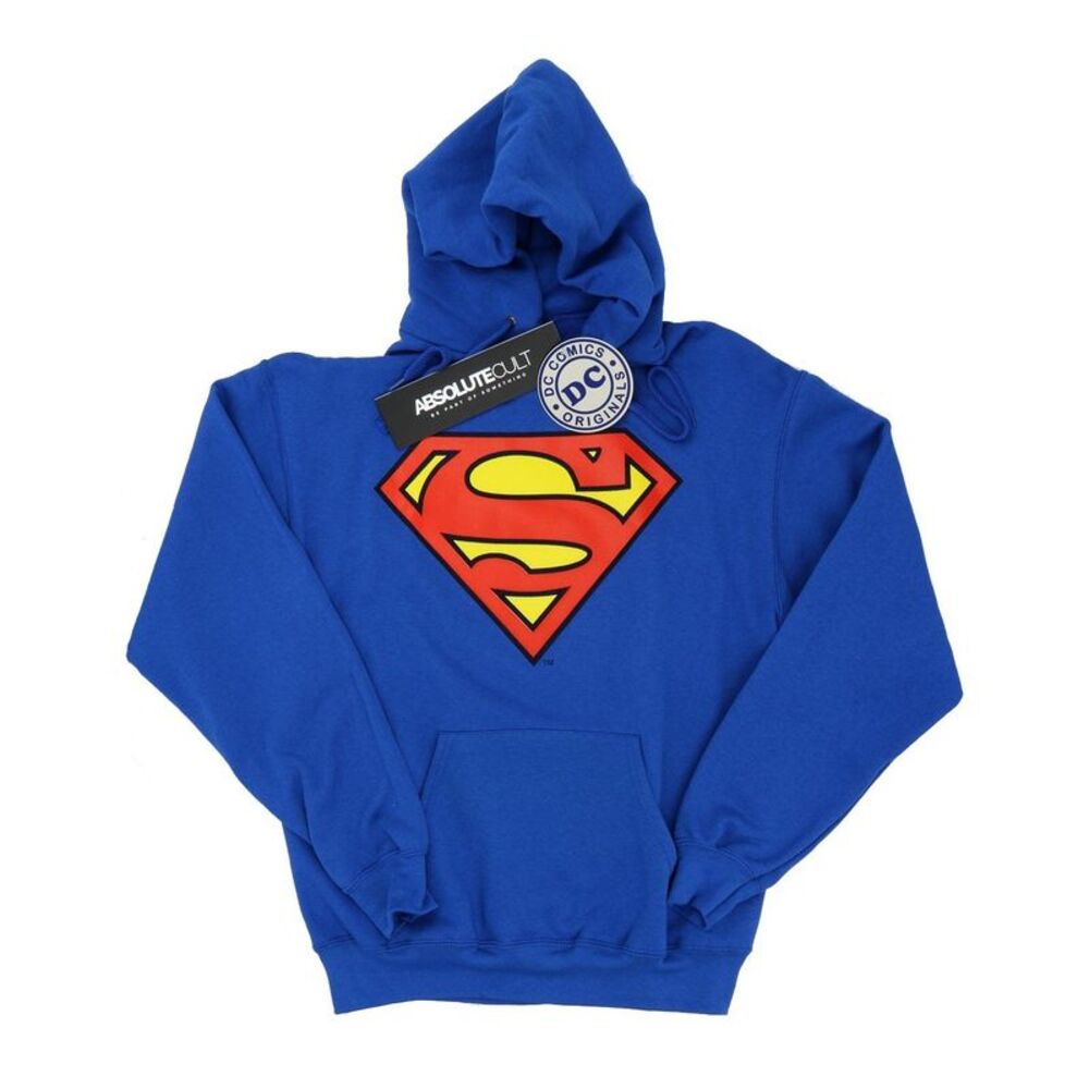 DC Comics Mens Superman Logo Hoodie / Royal Blue